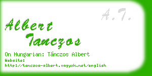 albert tanczos business card